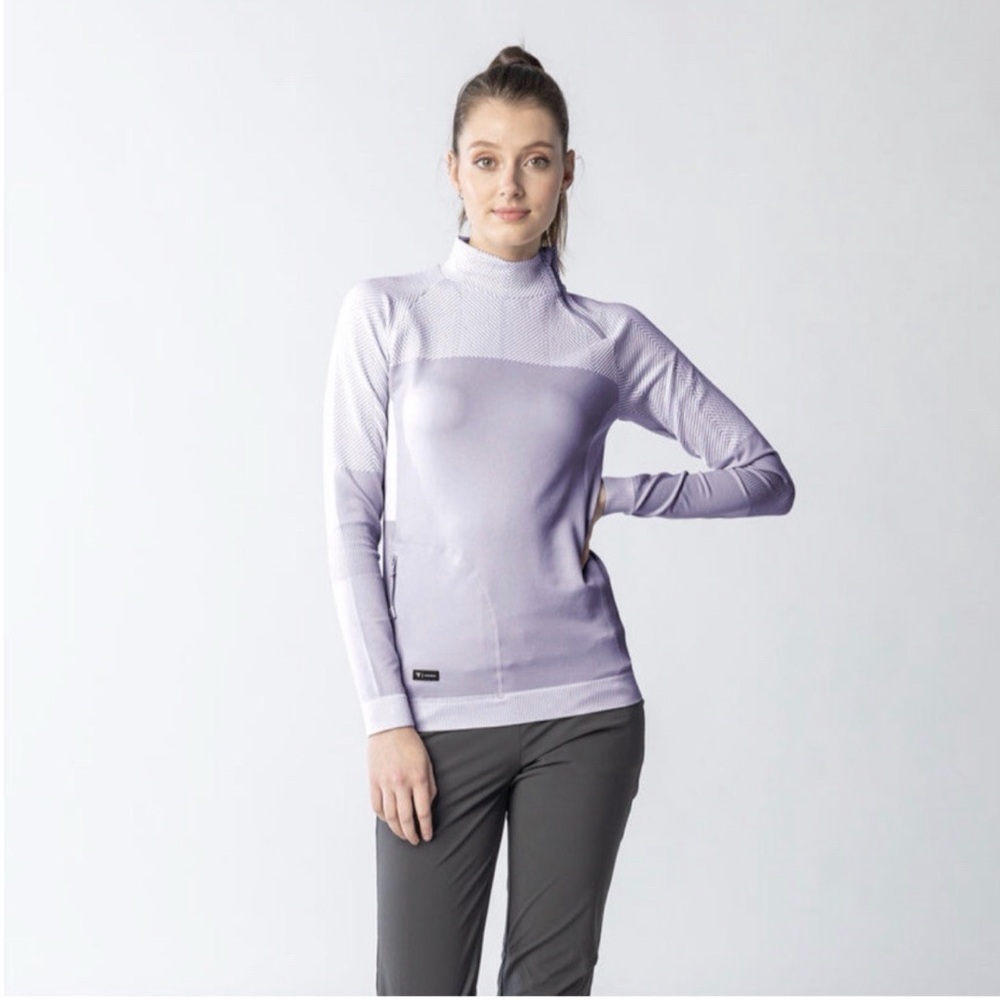 Levelwear Verse Crocus women's top-asymmetrical neck zip-front pocket zip-Large